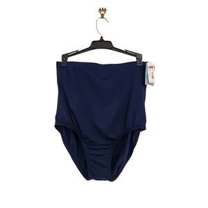NWT Swim Solutions Tummy Control Bathing Suit Bottom Navy Blue 8